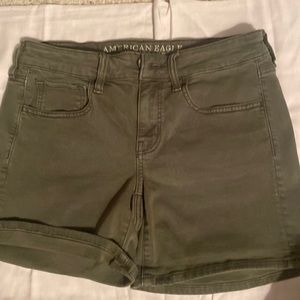 American Eagle Green Blue Jean Shorts